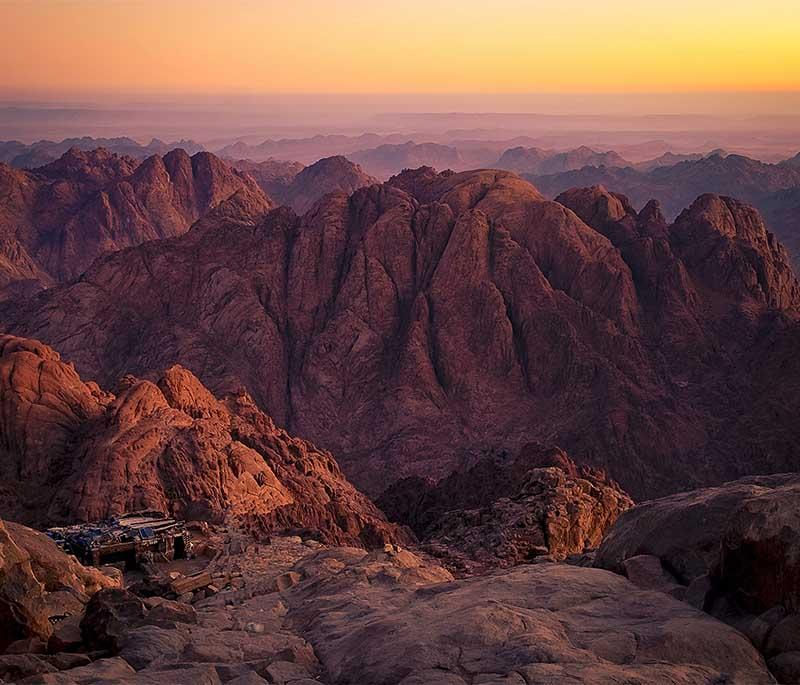 Mount Sinai, where Moses is believed to have received the Ten Commandments, offering hikes and breathtaking views.