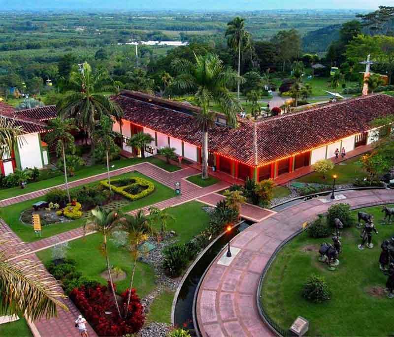 National Coffee Park, an amusement park in the Coffee Triangle region, celebrating Colombia's coffee culture and heritage.