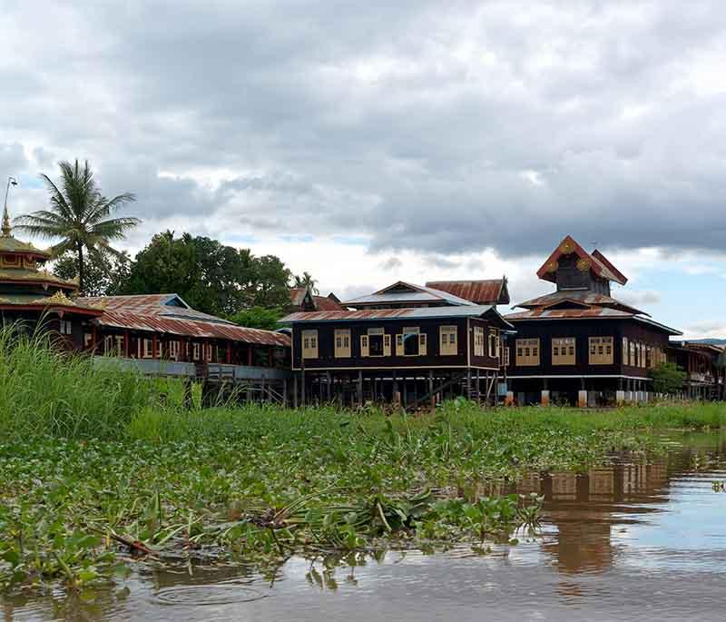 Nga Phe Kyaung Monastery, Inle Lake - Known for its wooden architecture, jumping cat show, and serene ambiance.