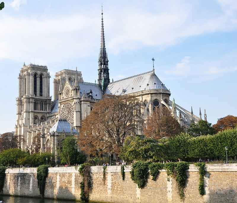 Notre-Dame Cathedral, a masterpiece of Gothic architecture, known for its impressive facade and stunning rose windows.