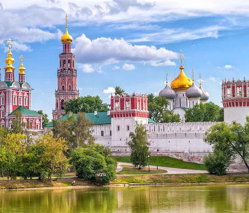 Novodevichy Convent in Moscow is a UNESCO World Heritage site renowned for its beautiful architecture.