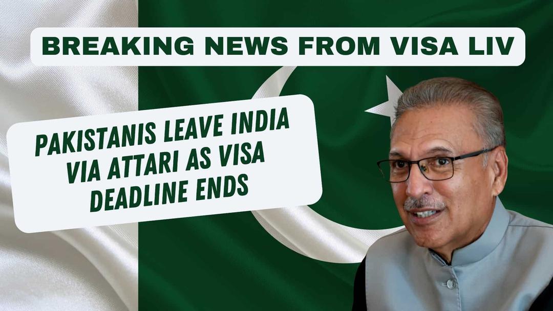 Pakistani nationals depart India via Attari border after reaching the end of their visa validity period.