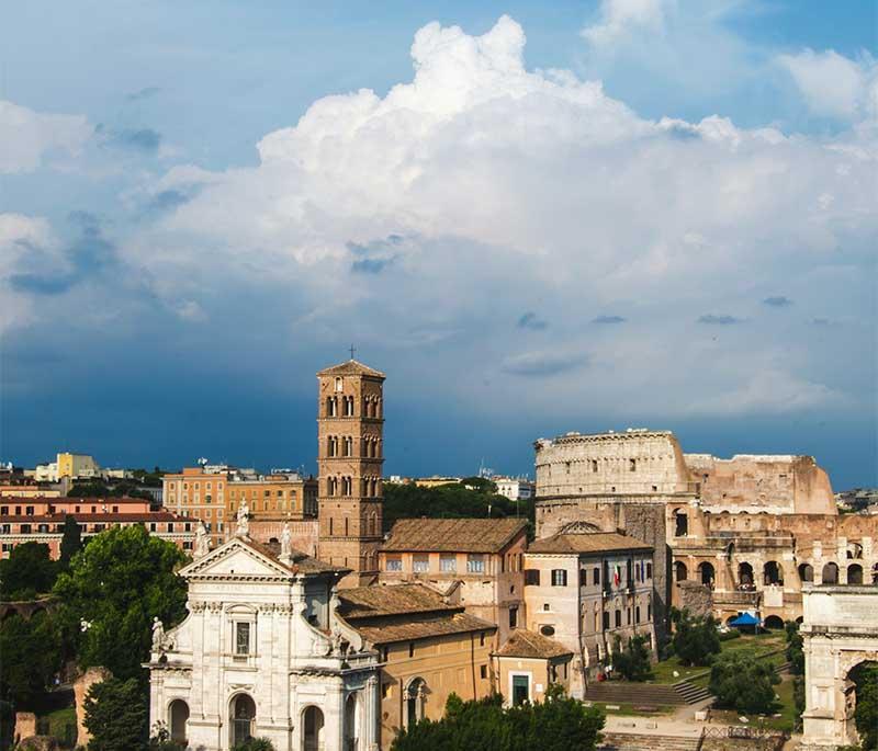 Palatine Hill, Rome, one of the Seven Hills, featuring ancient ruins and views of the Roman Forum and Circus Maximus.