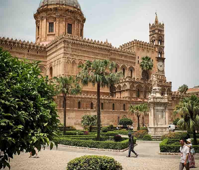 Palermo Cathedral, Palermo, a stunning cathedral with a mix of architectural styles, reflecting Sicily's cultural history.