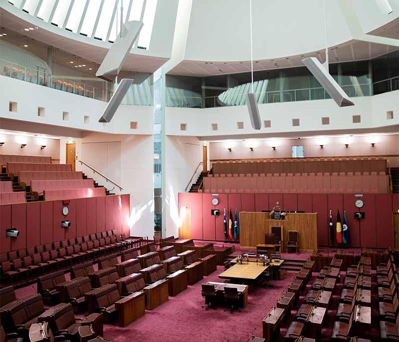 Parliament House in Canberra offers tours and panoramic views of Australian democracy in action, with grand architecture.