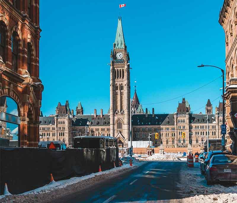 Parliament Hill in Ottawa, Ontario, is the seat of Canada’s government and offers stunning Gothic revival architecture.