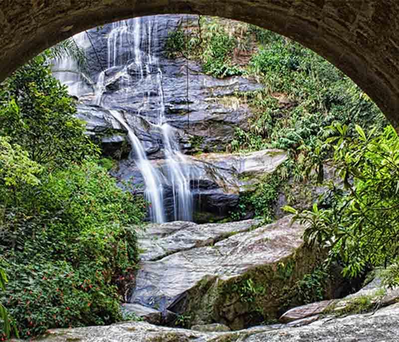 Parque Nacional da Tijuca, Rio de Janeiro, featuring a vast urban forest with hiking trails, waterfalls, and panoramic views.