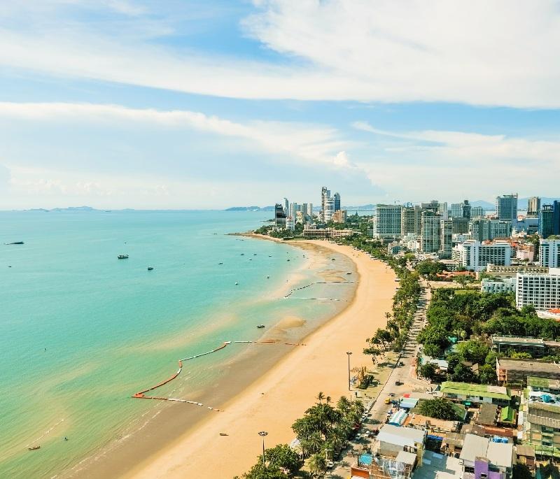 Pattaya Beach, Pattaya - A popular beach known for its vibrant nightlife, water sports, and entertainment.