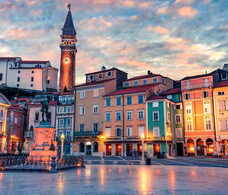 Piran - A picturesque coastal town known for its Venetian architecture, narrow streets, and scenic harbor.