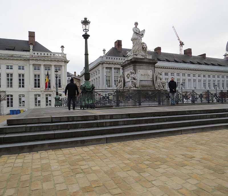 Place des Martyrs, a memorial square in Luxembourg City dedicated to those who lost their lives in World War II.