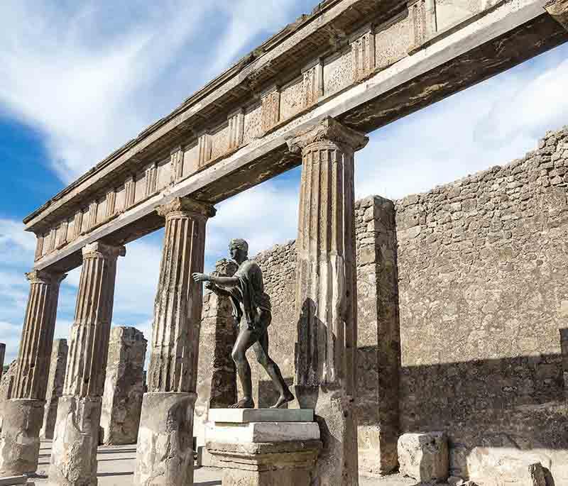 Pompeii Archaeological preserved ruins of the ancient city destroyed by Mount Vesuvius, offering a glimpse into Roman life.