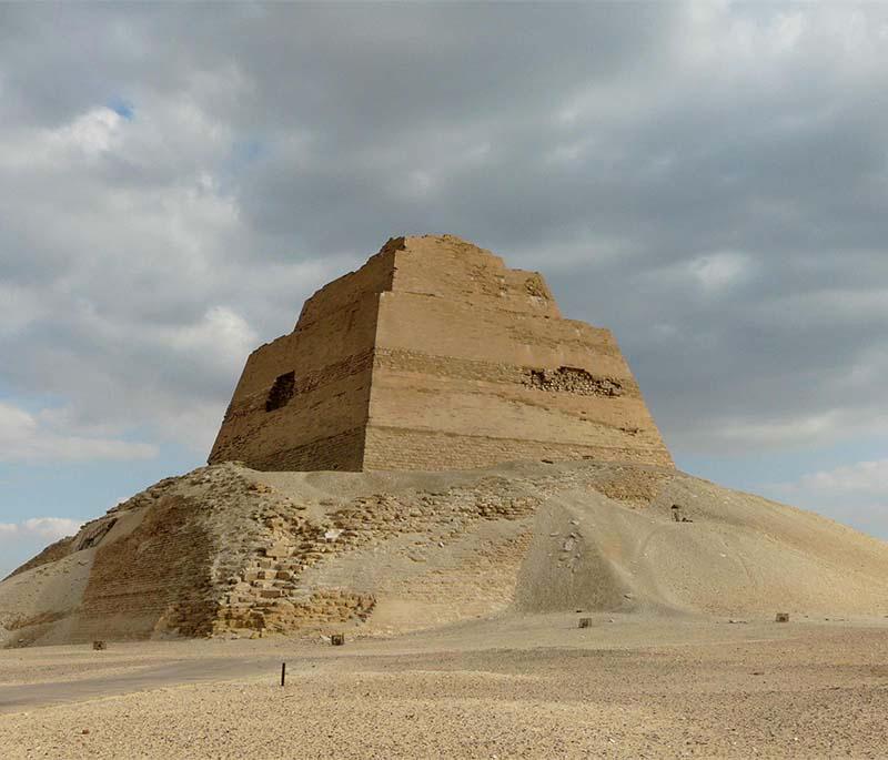 Pyramid of Meidum, an early step pyramid that marks an important stage in the development of pyramid construction.