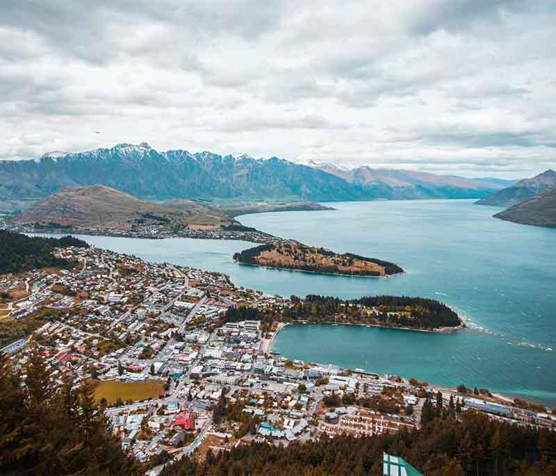 Queenstown, Otago - A popular resort town known for its adventure tourism, skiing, and stunning lake and mountain scenery.