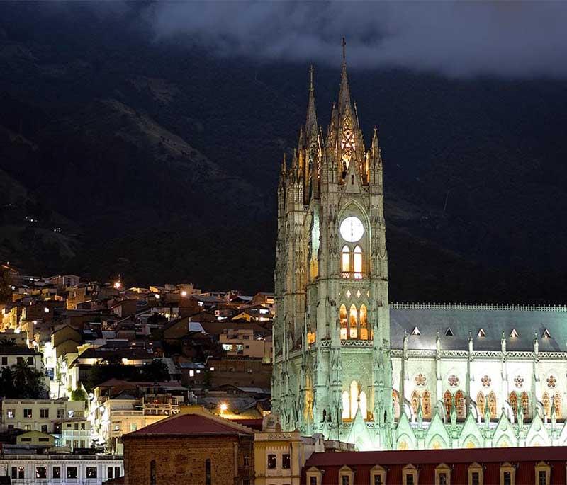 Quito's Historic Center, a UNESCO World Heritage site with well-preserved colonial architecture, churches, and plazas.