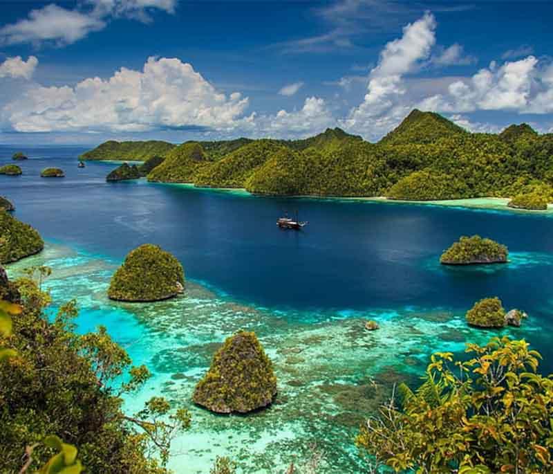 Raja Ampat Islands, West Papua, an archipelago known for its incredible marine biodiversity and stunning coral reefs.