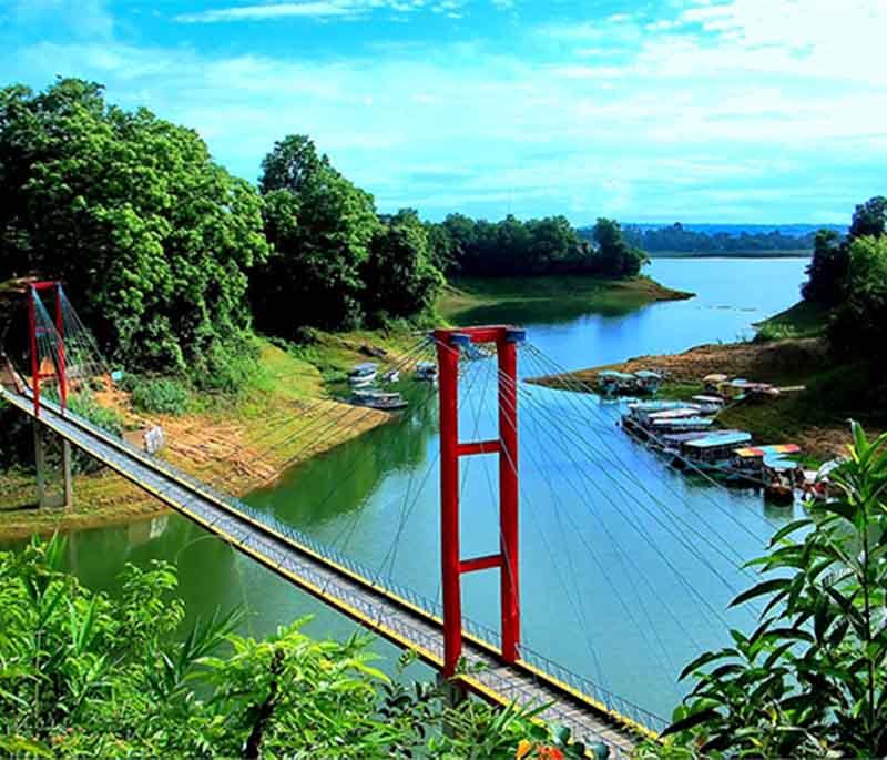 Rangamati (Hill Tracts), presenting scenic hill tracts with lakes, waterfalls, and indigenous culture.