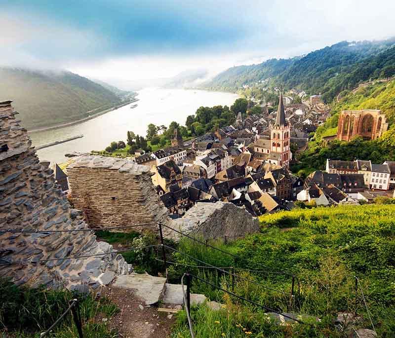 Rhine Valley, Rhineland-Palatinate, a UNESCO World Heritage site known for its stunning landscapes and historic castles.