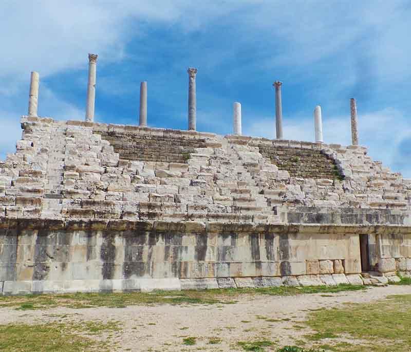 Roman Hippodrome Tyre, an ancient Roman chariot racing stadium, part of the archaeological ruins of Tyre.