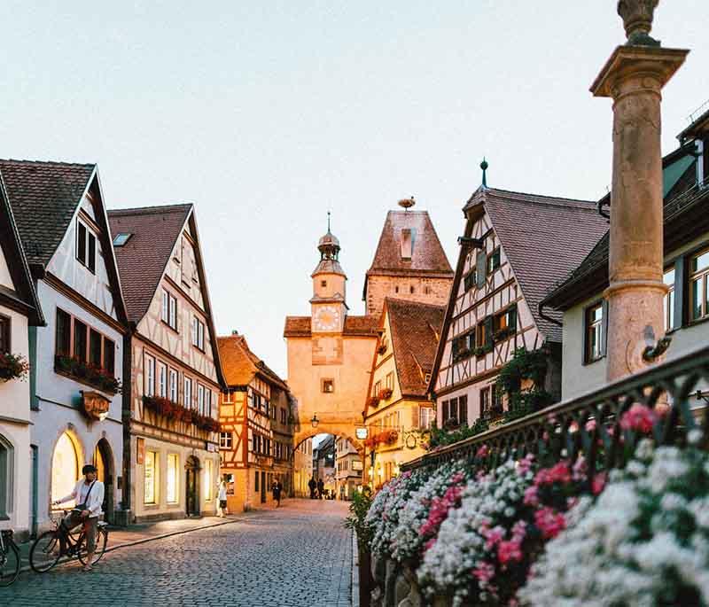 Romantic Road, Bavaria and Baden-Württemberg, a scenic route offering picturesque towns, medieval castles, and landscapes.