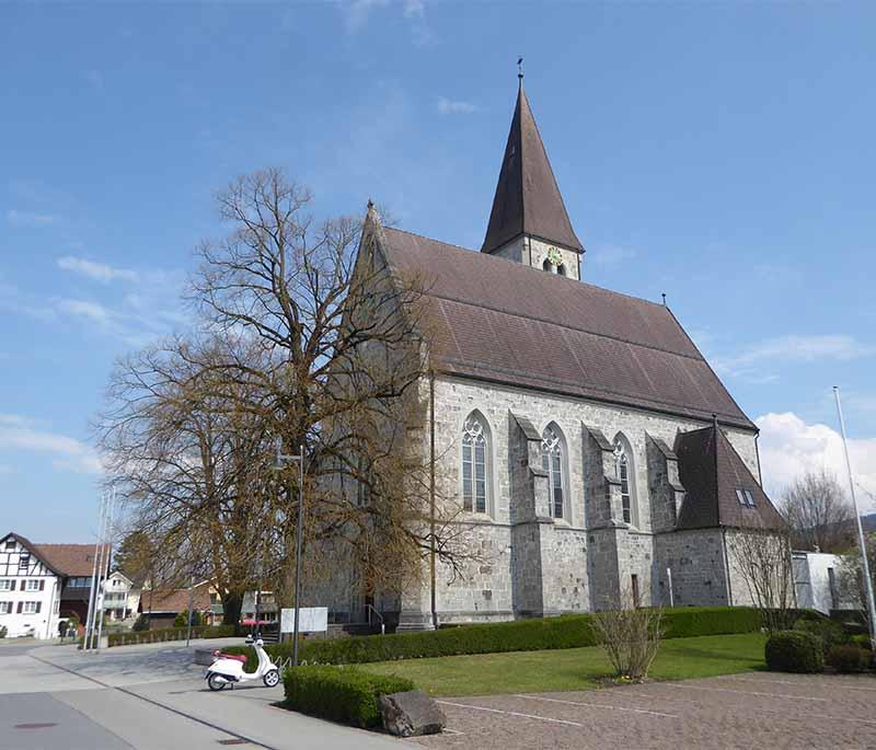 Ruggell, the northernmost municipality in Liechtenstein, known for its nature reserves and agricultural areas.