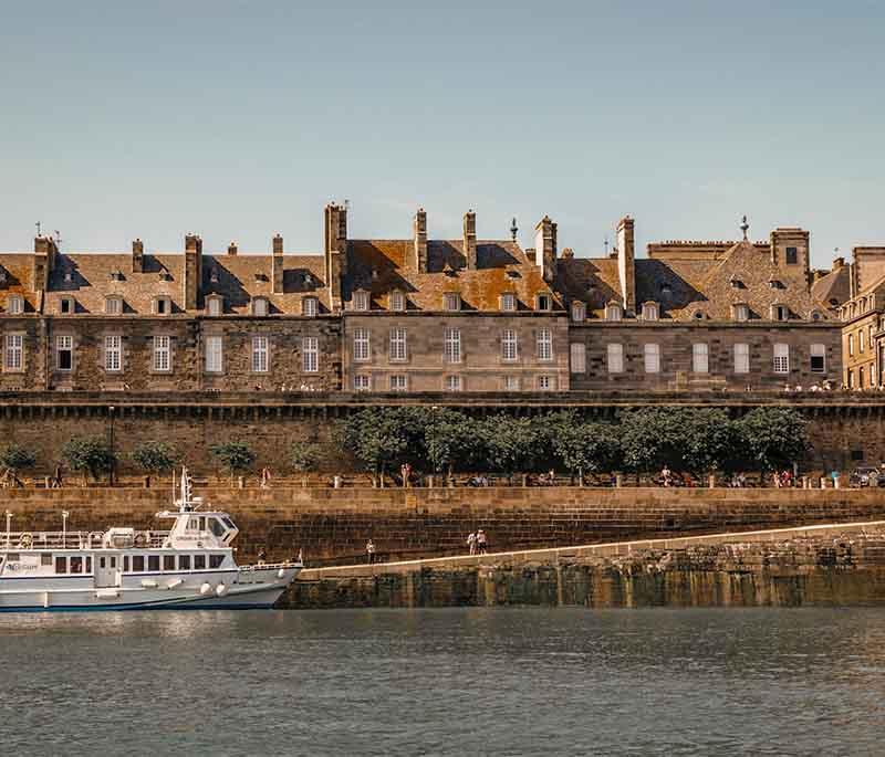 Saint-Malo, Brittany, a historic walled port city known for its picturesque old town, ramparts, and beautiful beaches.