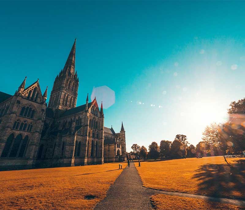 Salisbury Cathedral: Gothic cathedral known for its tall spire, beautiful interiors, and the Magna Carta.