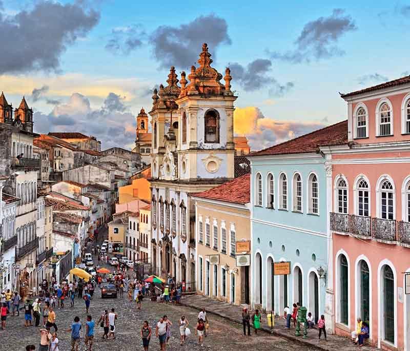 Salvador's Historic Center, showcasing well-preserved colonial architecture and a vibrant cultural in Brazil's first capital.