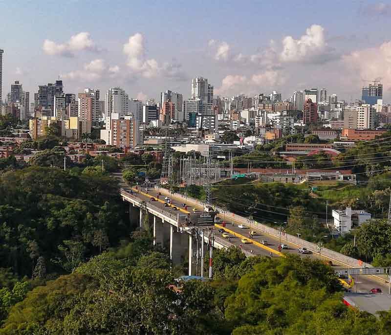 Santander Park in Bucaramanga, a central park known for its lush greenery, vibrant atmosphere, and cultural events.