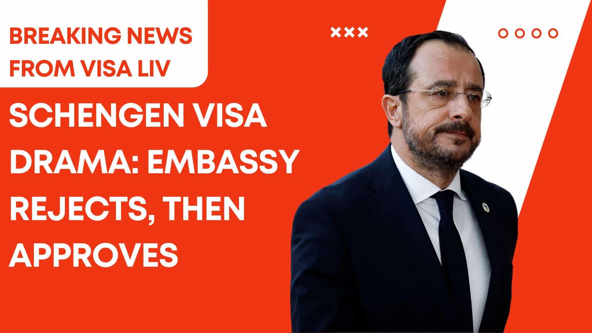 Schengen visa initially rejected by embassy but later approved after applicant sends a successful email appeal.