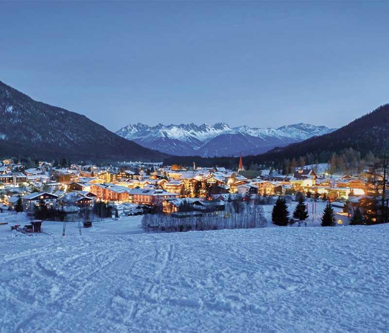 Seefeld in Tirol in Tyrol is a premier resort known for winter sports and picturesque alpine landscapes.