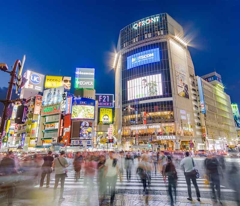 Shibuya Crossing, Tokyo: Tokyo's Shibuya Crossing is a bustling pedestrian area in a vibrant shopping district.