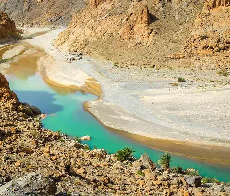 Siwa Salt Lakes, natural saltwater lakes in the Siwa Oasis, known for their striking blue waters and therapeutic properties.