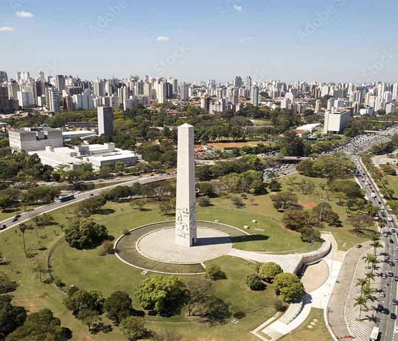 São Paulo's Ibirapuera Park, presenting a vast urban park with cultural institutions, museums, and beautiful green spaces.