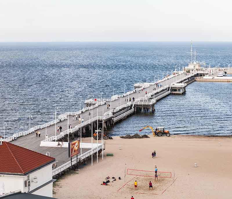 Sopot Pier - Iconic wooden pier extending into the Baltic Sea, popular for scenic walks and beautiful views.