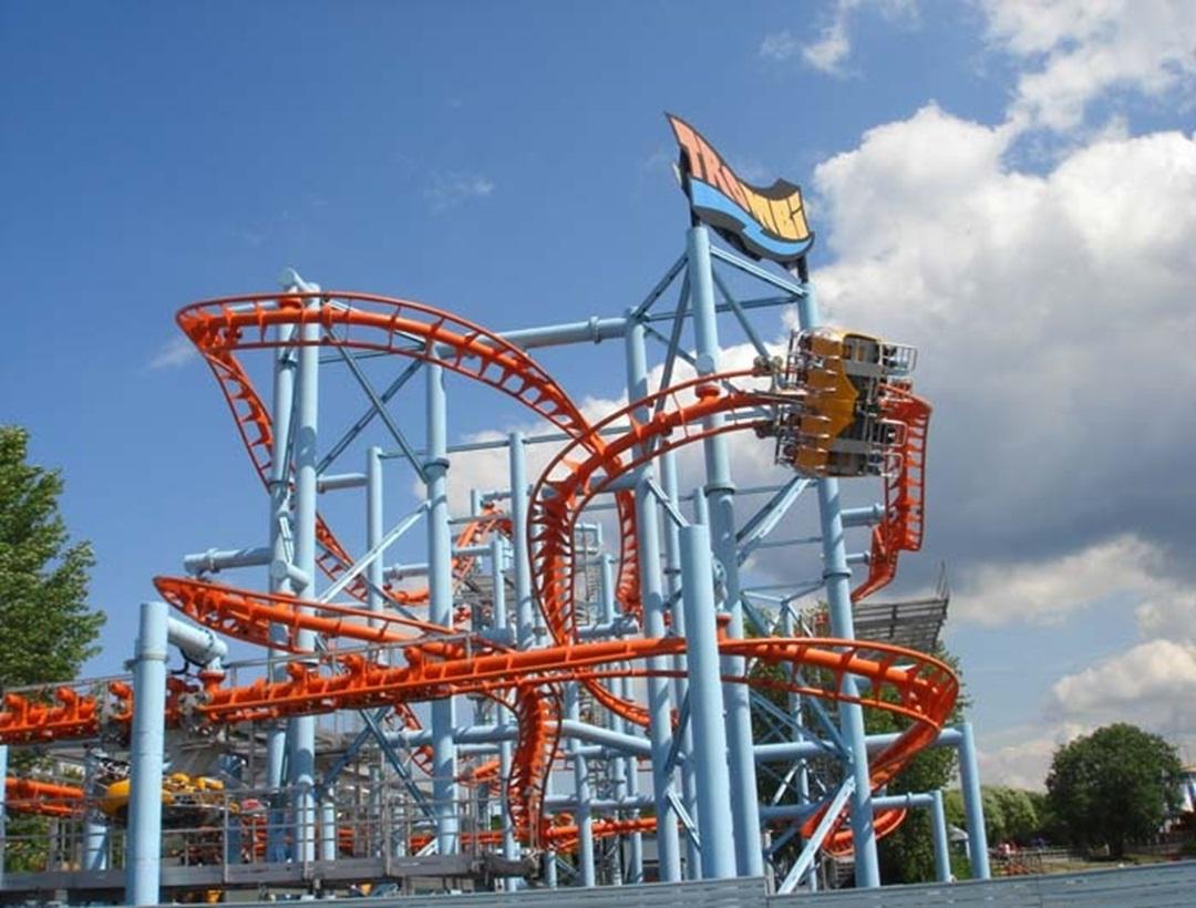 Särkänniemi Amusement Park, Tampere, a popular theme park with rides, an aquarium, a planetarium, and an observation tower.