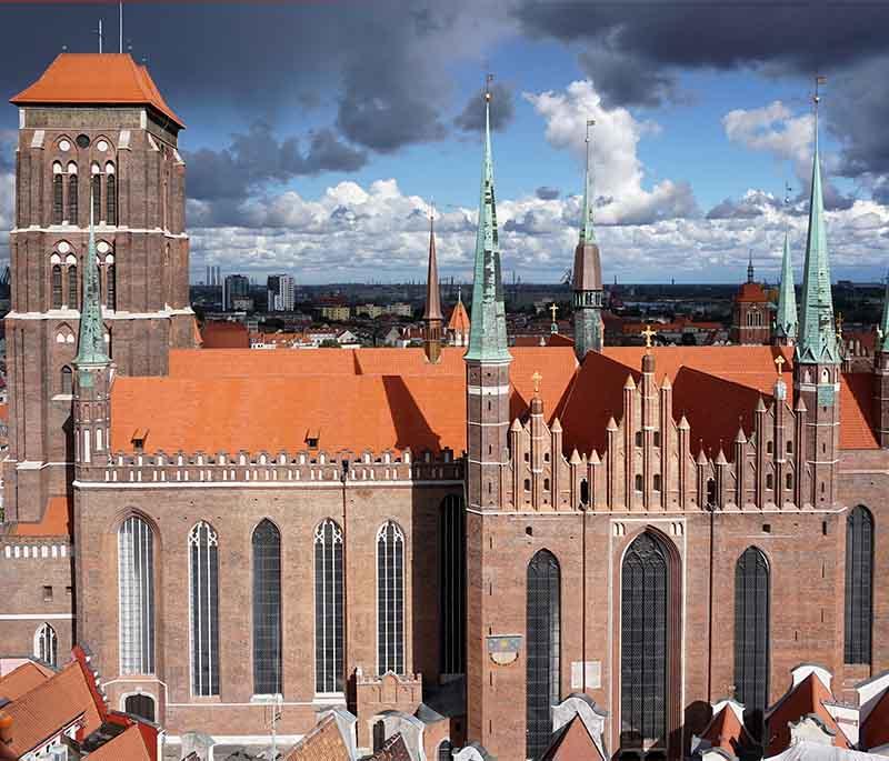 St. Mary’s Church, Gdansk - Gothic brick church known for its grand interior and astronomical clock.