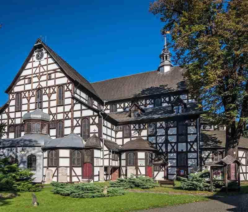 Swidnica’s Church of Peace - UNESCO-listed timber-framed church known for its unique and historic architecture.