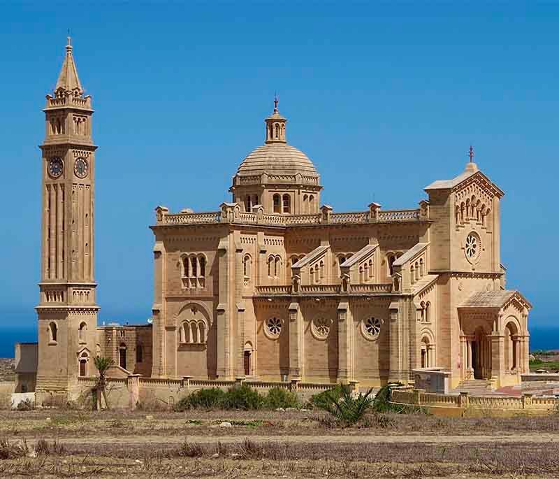 Ta' Pinu Basilica, a major pilgrimage site on Gozo, is revered for its miraculous legends and stunning architecture.