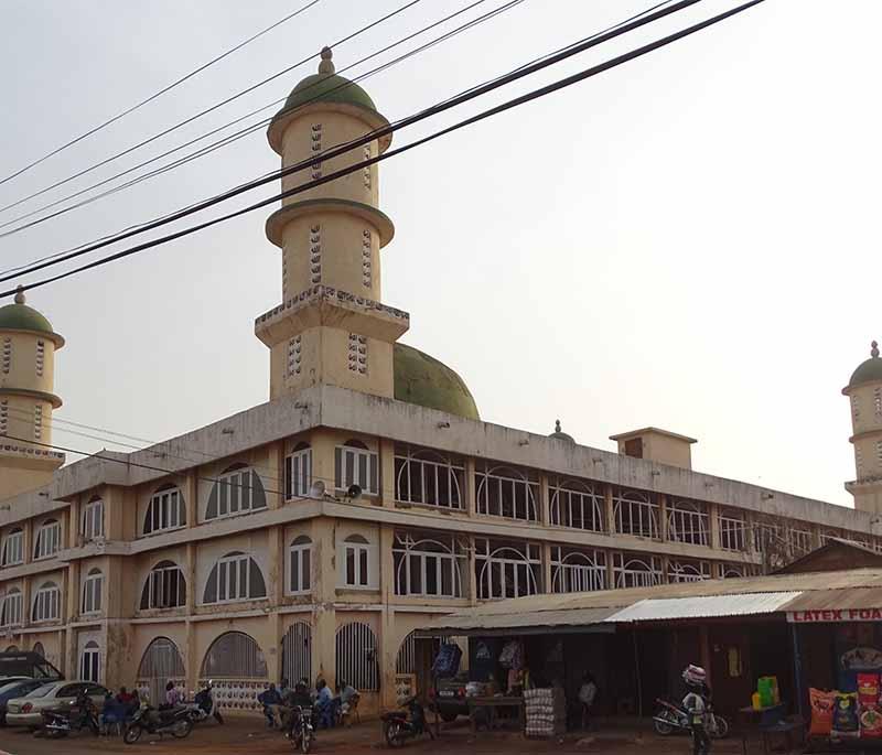 Tamale Central Mosque, a prominent mosque in the northern city of Tamale, known for its striking architecture.