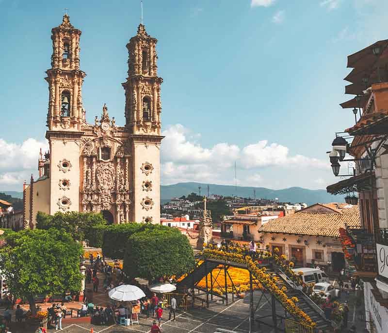 Taxco, Guerrero - Picturesque hillside town, silver jewelry, baroque architecture, cobblestone streets.