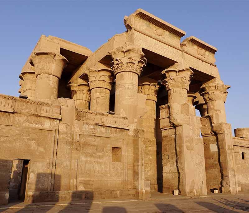 Temple of Kom Ombo, a unique double temple dedicated to the gods Sobek and Horus, featuring fascinating mummified crocodiles.