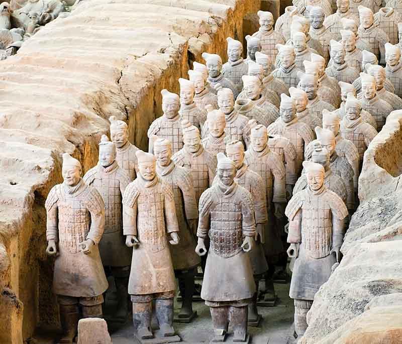 Terracotta Army in Xi'an is an archaeological marvel, with life-sized models representing the army of Qin Shi Huang.