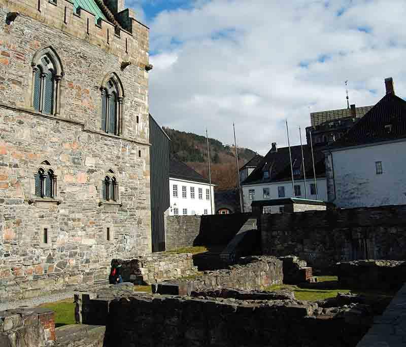 The Bergenhus Fortress, Bergen - A historic fortress with medieval buildings, museums, and panoramic harbor views.