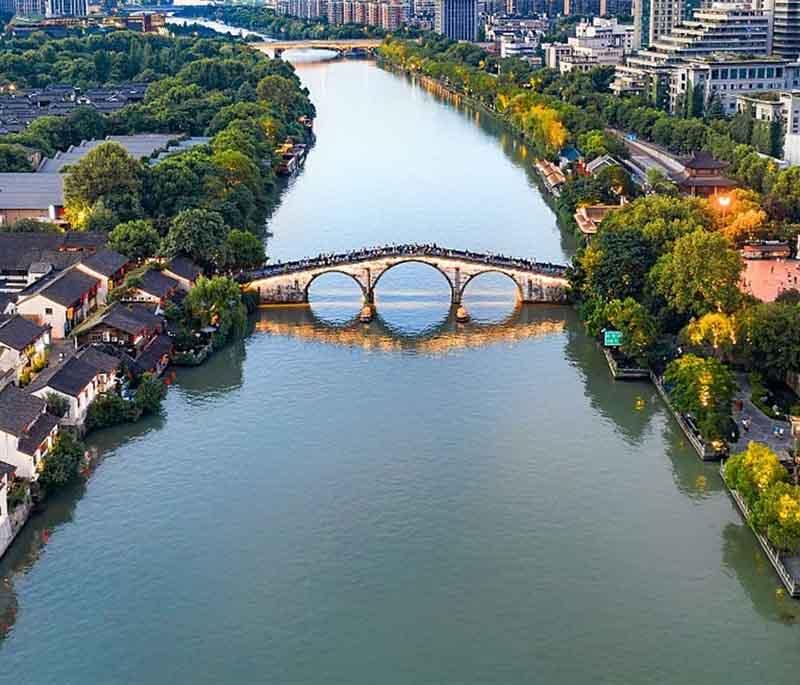 The Grand Canal, connecting Beijing and Hangzhou, is the longest canal or artificial river in the world.