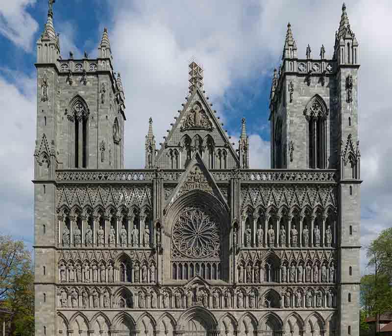 The Nidaros Cathedral, Trondheim - Norway's national cathedral and an important pilgrimage site with rich history.