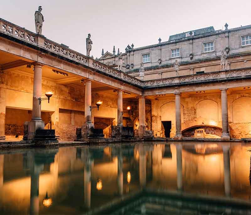 The Roman Baths, Bath - A well-preserved Roman bathing complex and temple, located in the city of Bath.