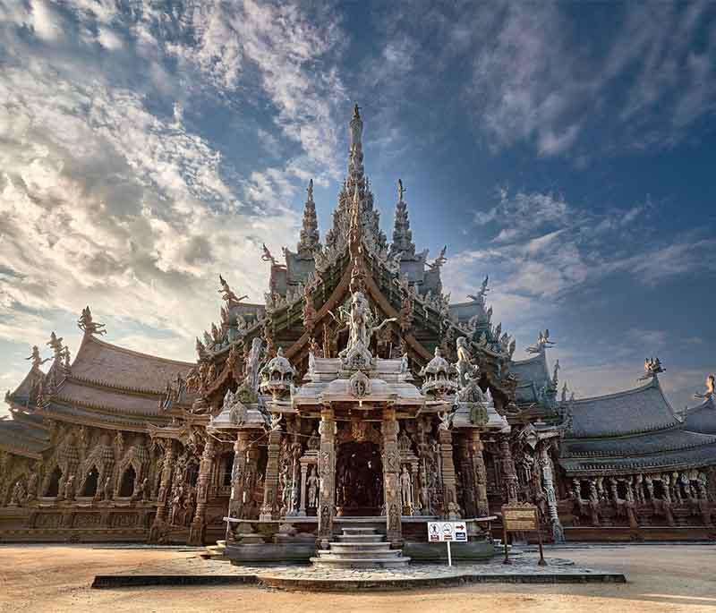 The Sanctuary of Truth, Pattaya - A wooden temple in Pattaya known for its intricate carvings and cultural significance.