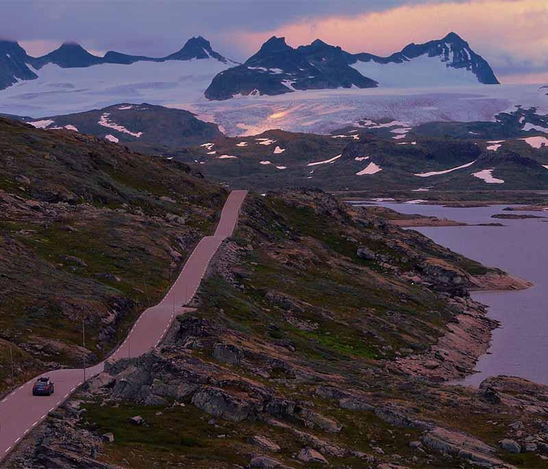 The Sognefjellet National Tourist Route - A scenic driving route through the heart of Norway's mountainous region.
