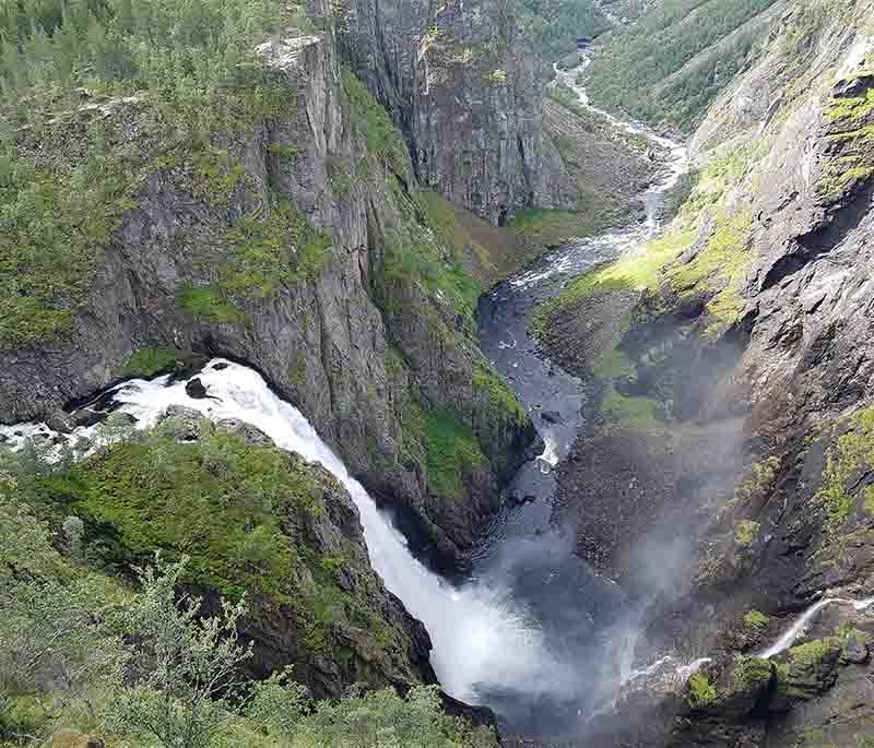 The Vøringsfossen Waterfall - One of Norway's most famous waterfalls, located in the Hardanger region.