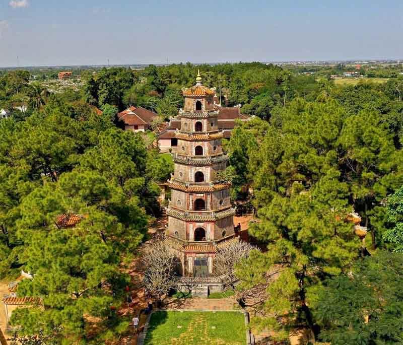 Thien Mu Pagoda - A historic pagoda in Hue, known for its beautiful architecture and scenic location by the Perfume River.